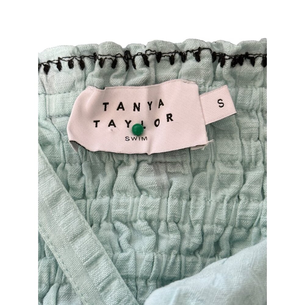 Tanya Taylor Size S Swim Cover-Up Lina Dress Sundress Embroidered Smocked Cotton - Picture 4 of 9